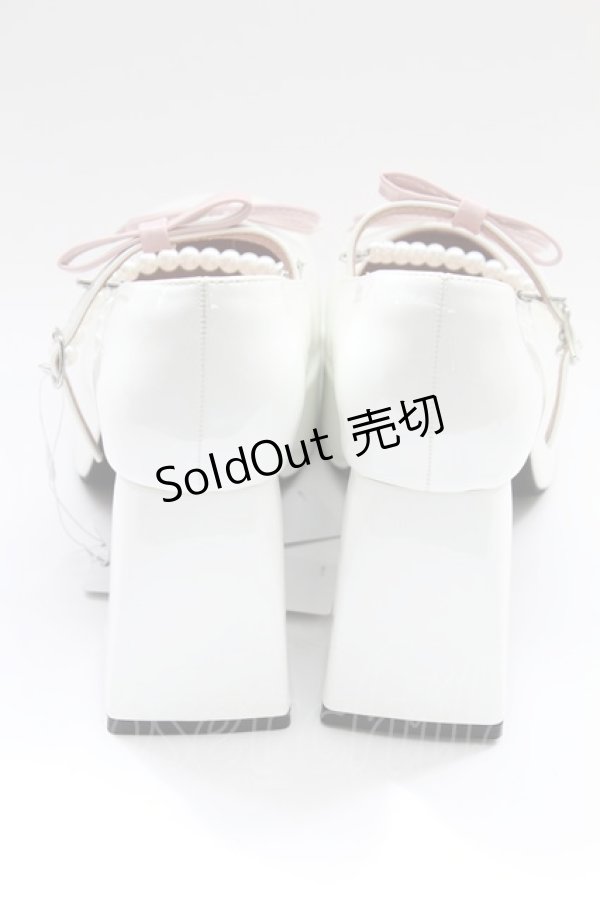 画像3: Me roir / エナメルパールリボンシューズ L 白 T-25-09-05-031-LO-SH-SA-ZI (3)