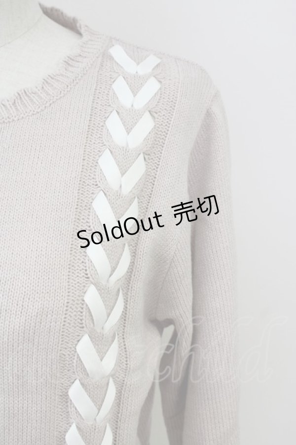 画像4: axes femme / レースアップニットプルオーバー  ピンク T-25-09-05-004-AX-TO-SA-ZI (4)