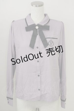 画像: axes femme POETIQUE / リボン付エンブレム刺繍BL M ラベンダー T-25-09-05-005-AX-BL-SA-ZI