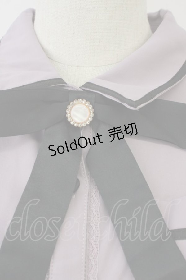 画像5: axes femme POETIQUE / リボン付エンブレム刺繍BL M ラベンダー T-25-09-05-005-AX-BL-SA-ZI (5)