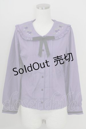 画像: axes femme POETIQUE / ヴァンダンジュ刺繍ブラウス M パープル T-25-09-05-006-AX-BL-SA-ZT