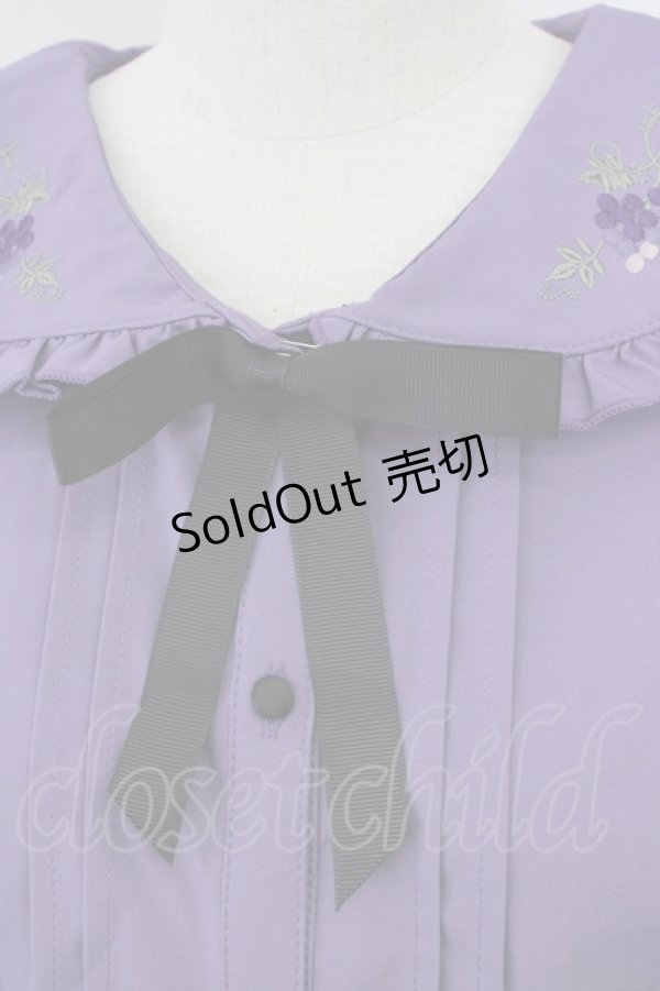 画像5: axes femme POETIQUE / ヴァンダンジュ刺繍ブラウス M パープル T-25-09-05-006-AX-BL-SA-ZI (5)