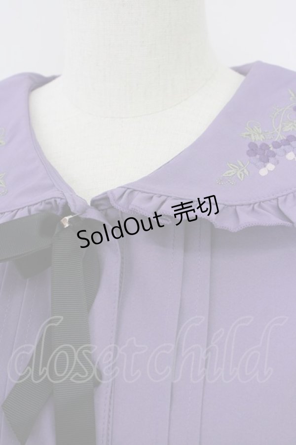 画像6: axes femme POETIQUE / ヴァンダンジュ刺繍ブラウス M パープル T-25-09-05-006-AX-BL-SA-ZI (6)