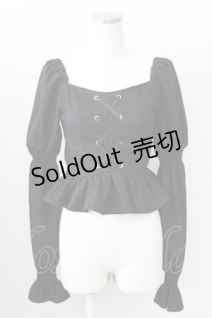 画像: EATME / フロント編み長袖トップス  黒 T-25-09-05-008-LO-TO-SA-ZI