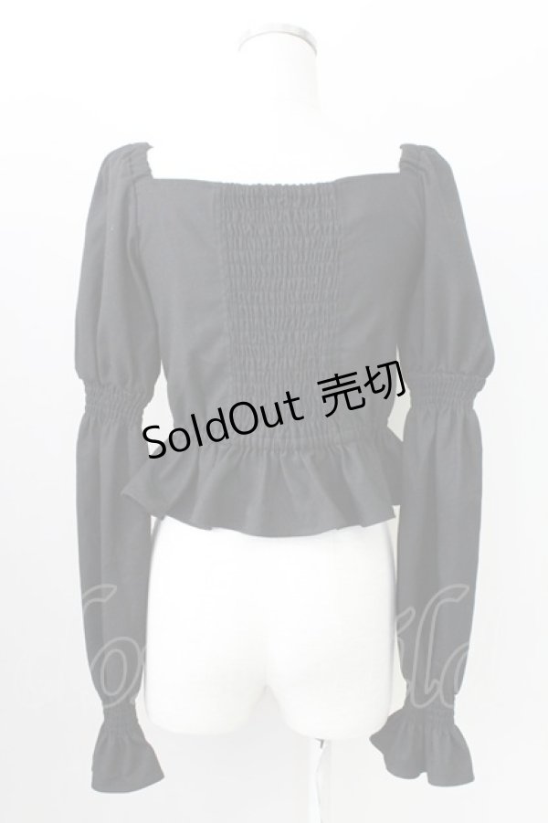 画像2: EATME / フロント編み長袖トップス  黒 T-25-09-05-008-LO-TO-SA-ZI (2)