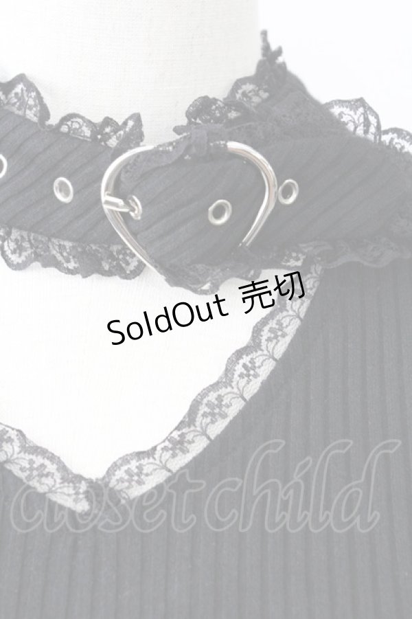 画像4: MA*RS / チョーカーデザインニットトップス  黒 T-25-09-05-010-EL-TO-SA-ZI (4)