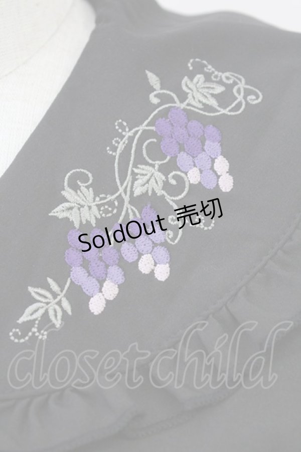 画像4: axes femme POETIQUE / ヴァンダンジュ刺繍ブラウス M ブラック T-25-09-05-011-AX-BL-SA-ZI (4)