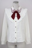 画像1: axes femme POETIQUE / カラーリボン刺繍ブラウス M キナリ T-25-09-05-002-AX-BL-SA-ZI (1)