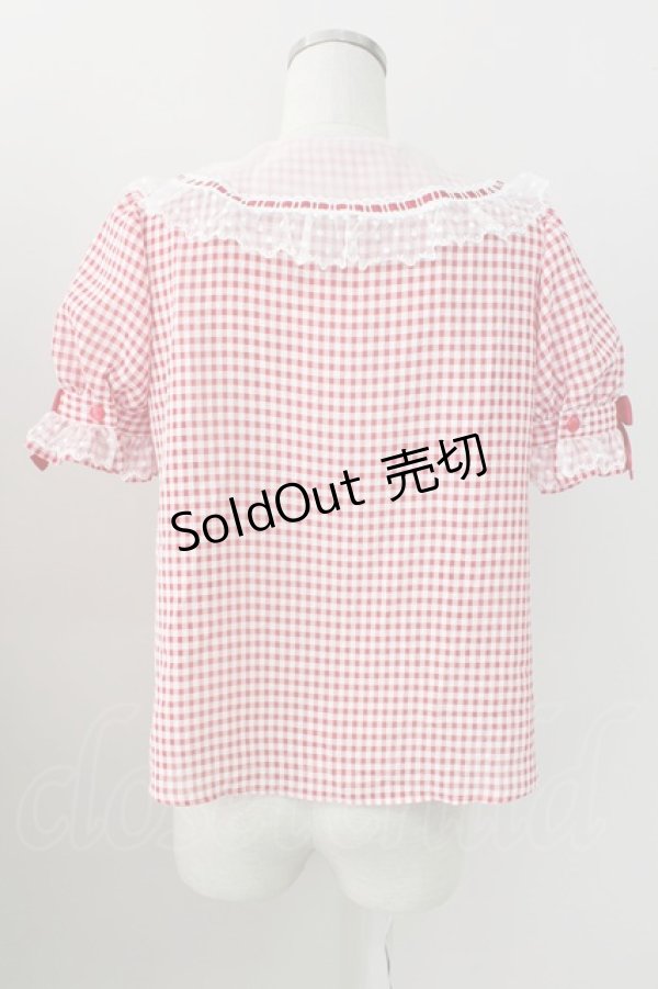 画像2: Angelic Pretty / ギンガムはしごレースブラウス  赤ｘ白チェック T-25-09-05-013-AP-BL-SA-ZI (2)