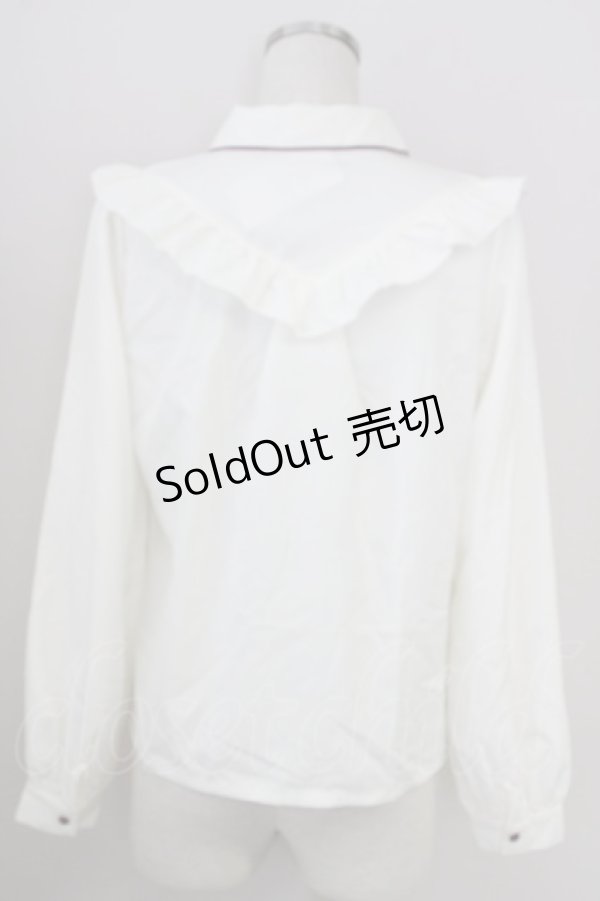 画像2: axes femme POETIQUE / カラーリボン刺繍ブラウス M キナリ T-25-09-05-002-AX-BL-SA-ZI (2)