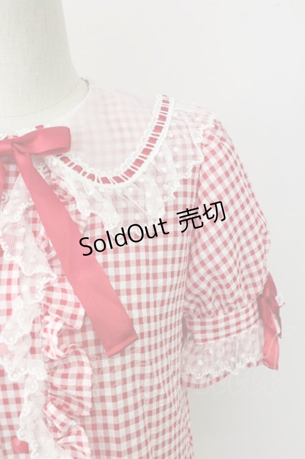 画像5: Angelic Pretty / ギンガムはしごレースブラウス  赤ｘ白チェック T-25-09-05-013-AP-BL-SA-ZI (5)
