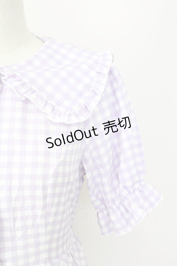 画像3: m petit by misako / ギンガムチェック半袖ワンピース S ラベンダー T-25-09-05-016-LO-OP-SA-ZI (3)