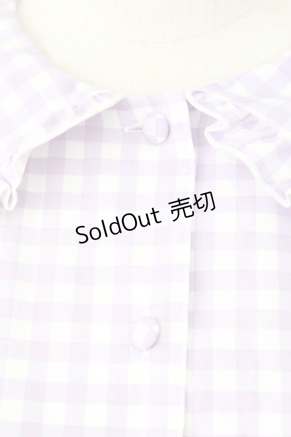 画像4: m petit by misako / ギンガムチェック半袖ワンピース S ラベンダー T-25-09-05-016-LO-OP-SA-ZI (4)