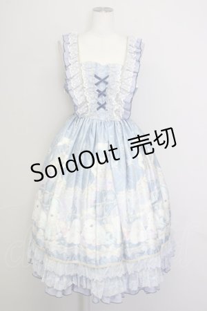 画像: Little Jolly / うさぎさんプリントジャンパースカート XL サックス T-25-09-10-021-LO-OP-SA-ZT