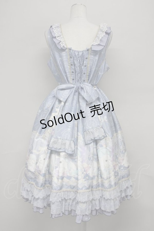 画像2: Little Jolly / うさぎさんプリントジャンパースカート XL サックス T-25-09-10-021-LO-OP-SA-ZI (2)