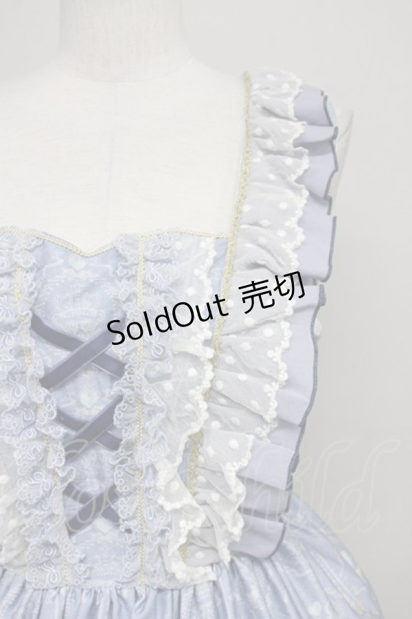 画像5: Little Jolly / うさぎさんプリントジャンパースカート XL サックス T-25-09-10-021-LO-OP-SA-ZI (5)