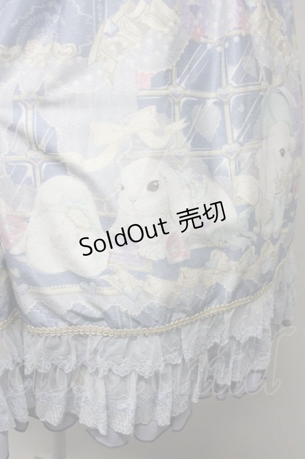 画像6: Little Jolly / うさぎさんプリントジャンパースカート XL サックス T-25-09-10-021-LO-OP-SA-ZI (6)