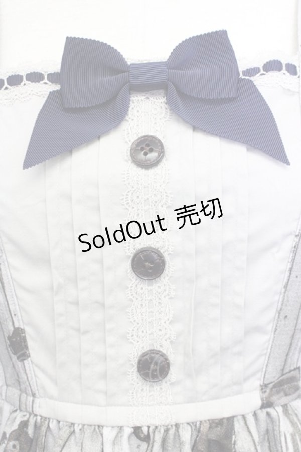 画像5: ALICE and the PIRATES / Quiet toys room〜あの子と遊んだあの日々を〜柄ジャンパースカートI  グレー×紺 T-25-09-10-022-PA-OP-SA-ZI (5)