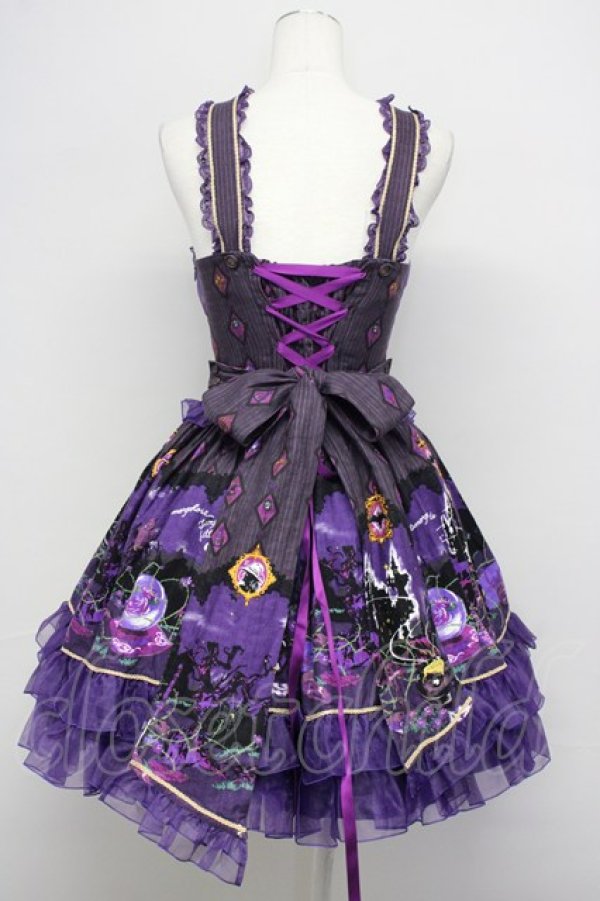 画像2: metamorphose / 魔女の森フリルジャンパースカート  バイオレット T-25-09-10-027-ME-OP-SA-ZI (2)