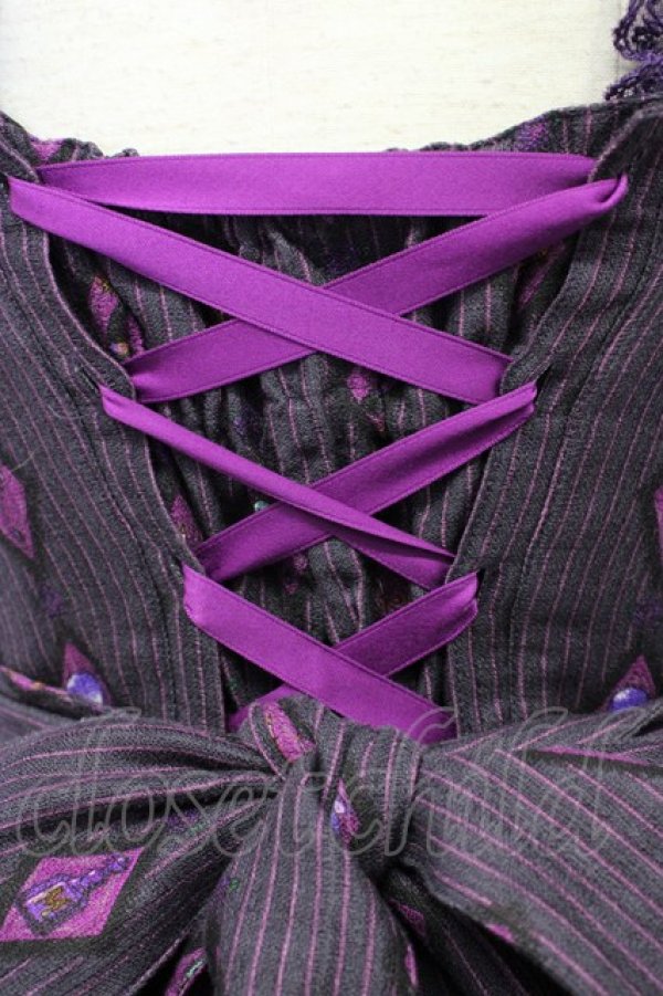 画像4: metamorphose / 魔女の森フリルジャンパースカート  バイオレット T-25-09-10-027-ME-OP-SA-ZI (4)