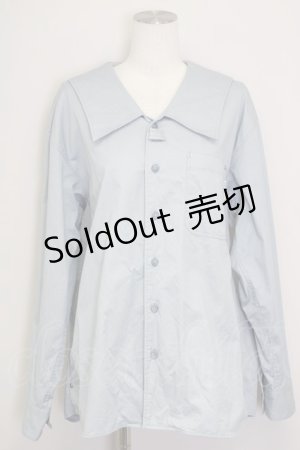 画像: MILKBOY / リボン付き長袖シャツ  ブルー T-25-09-10-005-MB-BL-SA-ZI