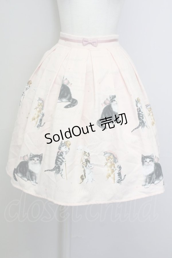 画像1: Innocent World / アンティークキャットスカート  ピンク T-25-09-10-033-IW-SK-SA-ZI (1)