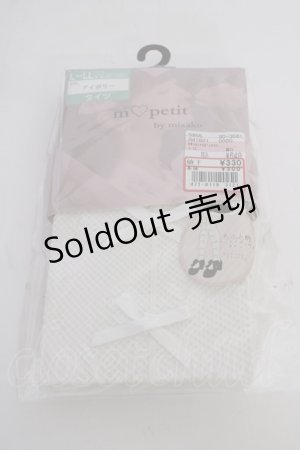 画像: m petit by misako / AMフロントリボンタイツ  白 T-25-09-10-040-LO-ZA-SA-ZI