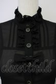 画像3: metamorphose / 立ち襟シフォンラッパ袖ブラウス  黒 T-25-09-10-008-ME-BL-SA-ZI (3)