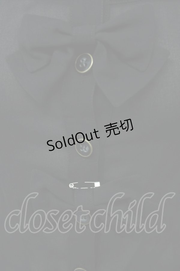 画像5: metamorphose / 立ち襟シフォンラッパ袖ブラウス  黒 T-25-09-10-008-ME-BL-SA-ZI (5)