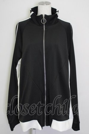 画像: REFLEM / BIG切替ジャージ/オーバーサイズジャージトップス  黒Ｘ白 T-25-09-10-010-PU-TO-SA-ZT