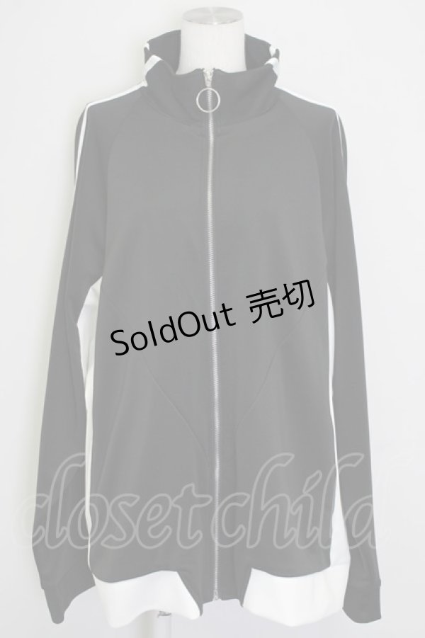 画像1: REFLEM / BIG切替ジャージ/オーバーサイズジャージトップス  黒Ｘ白 T-25-09-10-010-PU-TO-SA-ZI (1)