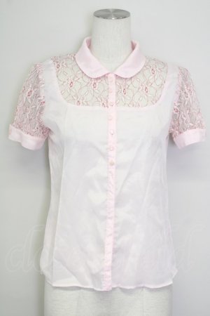 画像: MILK / チェリーウェブブラウス  ピンク T-25-09-10-002-ML-BL-SA-ZT