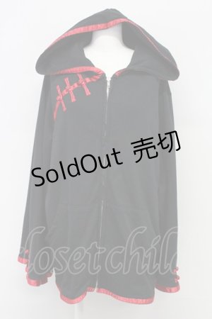 画像: Favorite / チャイナパーカー  黒Ｘ赤 T-25-09-12-016-LO-TO-SA-ZI