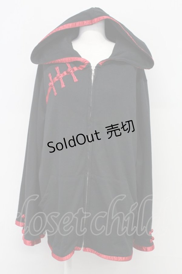 画像1: Favorite / チャイナパーカー  黒Ｘ赤 T-25-09-12-016-LO-TO-SA-ZI (1)