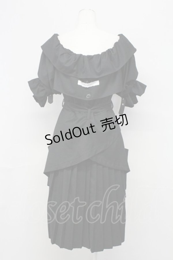 画像2: alice auaa / パフスリーブトレンチワンピース 3 ブラック T-25-09-12-017-AA-OP-SA-ZI (2)