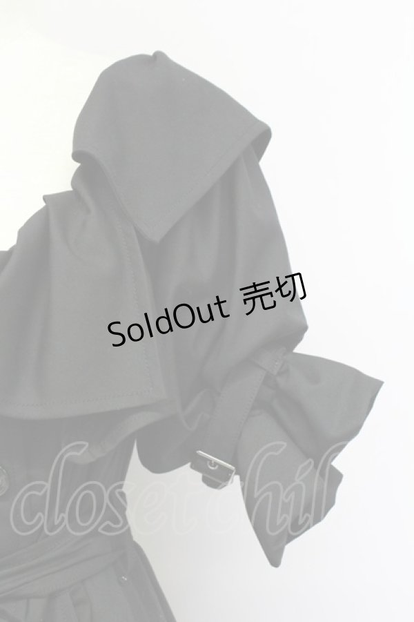 画像4: alice auaa / パフスリーブトレンチワンピース 3 ブラック T-25-09-12-017-AA-OP-SA-ZI (4)