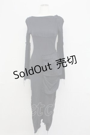 画像: alice auaa / 楊柳切替ワンピース 3 ブラック T-25-09-12-018-AA-OP-SA-ZI