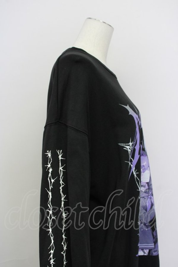 画像3: Amilige / BONDイラストスウェット  黒Ｘ紫 T-25-09-12-003-PU-TO-SA-ZI (3)