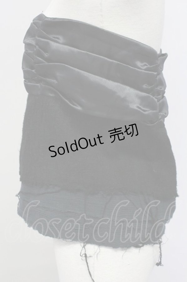 画像4: alice auaa / サテンギャザー楊柳ミニスカート 3 ブラック T-25-09-12-019-AA-SK-SA-ZI (4)