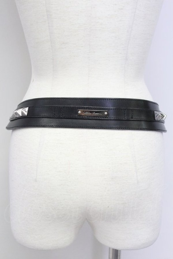 画像2: alice auaa / スタッズ使いベルト  ブラック T-25-09-12-023-AA-ZA-SA-ZI (2)