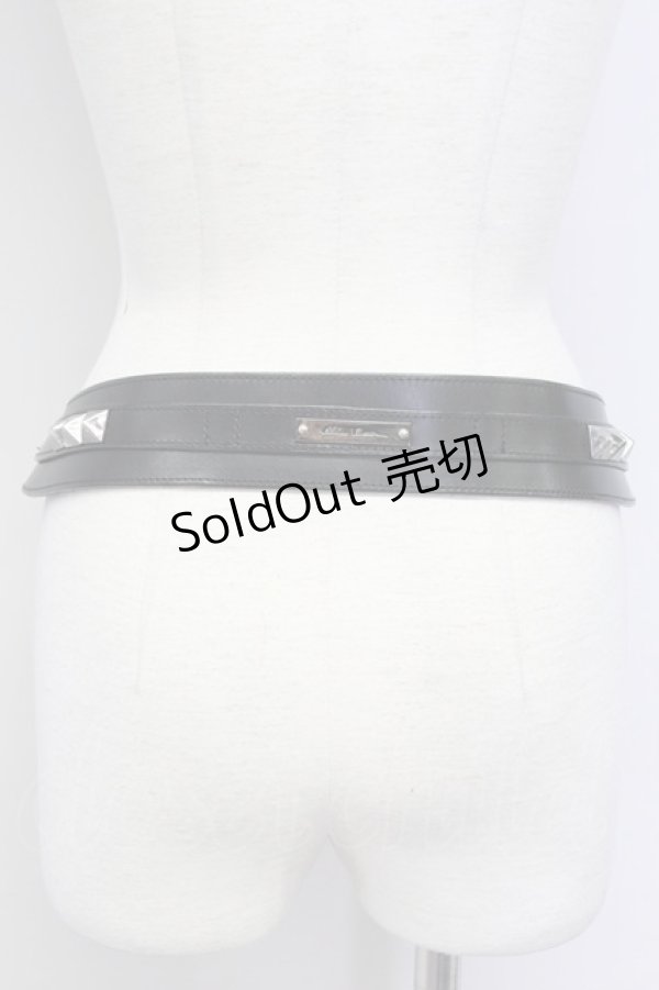 画像2: alice auaa / スタッズ使いベルト  ブラック T-25-09-12-023-AA-ZA-SA-ZI (2)