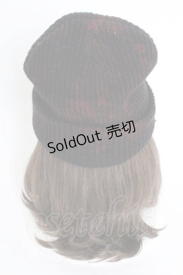 画像2: SEX POT ReVeNGe / チェーンワッペンニット帽  黒Ｘ赤Ｘシルバー T-25-09-12-026-SP-AC-SA-ZI (2)