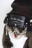 画像3: SEX POT ReVeNGe / チェーンワッペンニット帽  黒Ｘ赤Ｘシルバー T-25-09-12-026-SP-AC-SA-ZI (3)