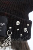 画像4: SEX POT ReVeNGe / チェーンワッペンニット帽  黒Ｘ赤Ｘシルバー T-25-09-12-026-SP-AC-SA-ZI (4)