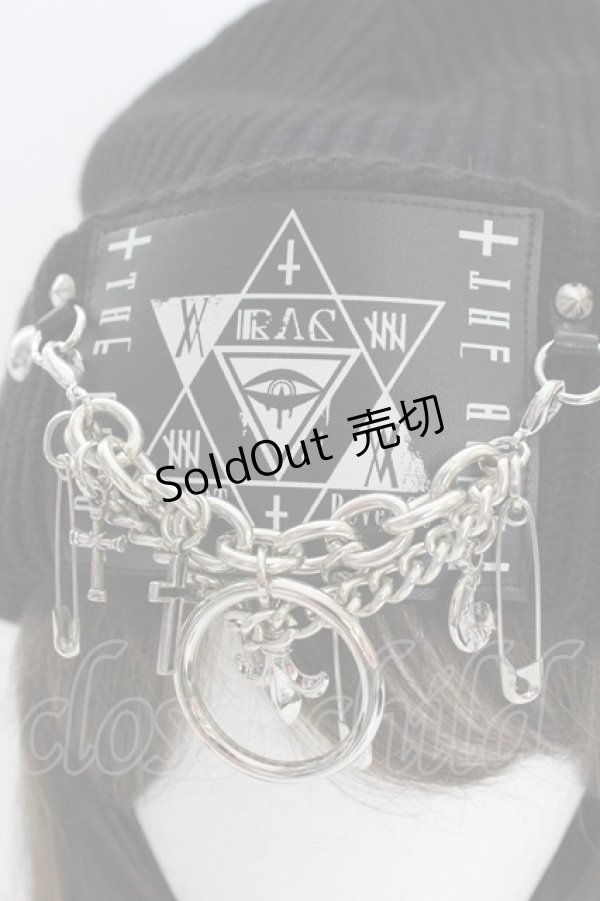 画像3: SEX POT ReVeNGe / チェーンワッペンニット帽  黒Ｘ紫 T-25-09-12-027-SP-AC-SA-ZI (3)