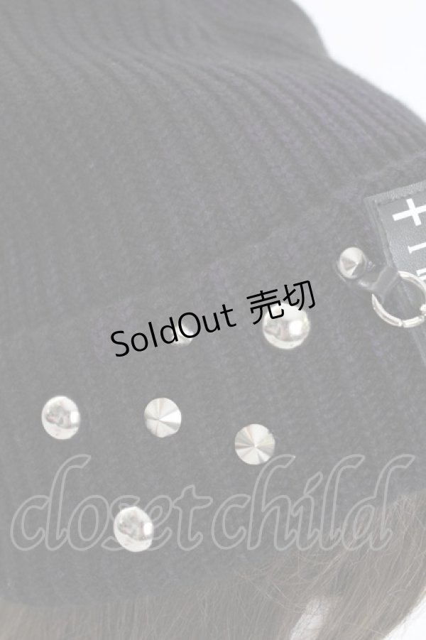 画像4: SEX POT ReVeNGe / チェーンワッペンニット帽  黒Ｘ紫 T-25-09-12-027-SP-AC-SA-ZI (4)