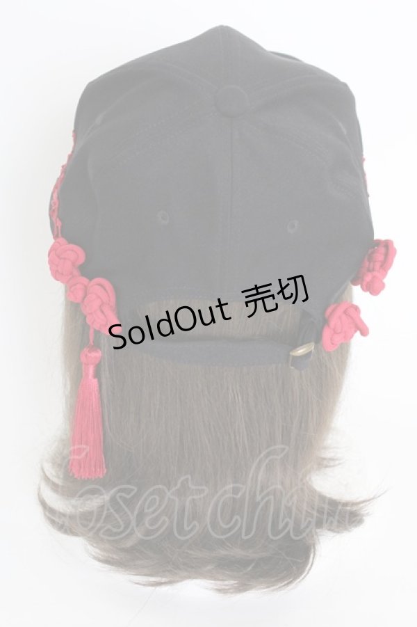 画像2: IRO+IRO / チャイナ可愛いユニセックス中華キャップ  黒Ｘ赤 T-25-09-12-028-LO-AC-SA-ZI (2)