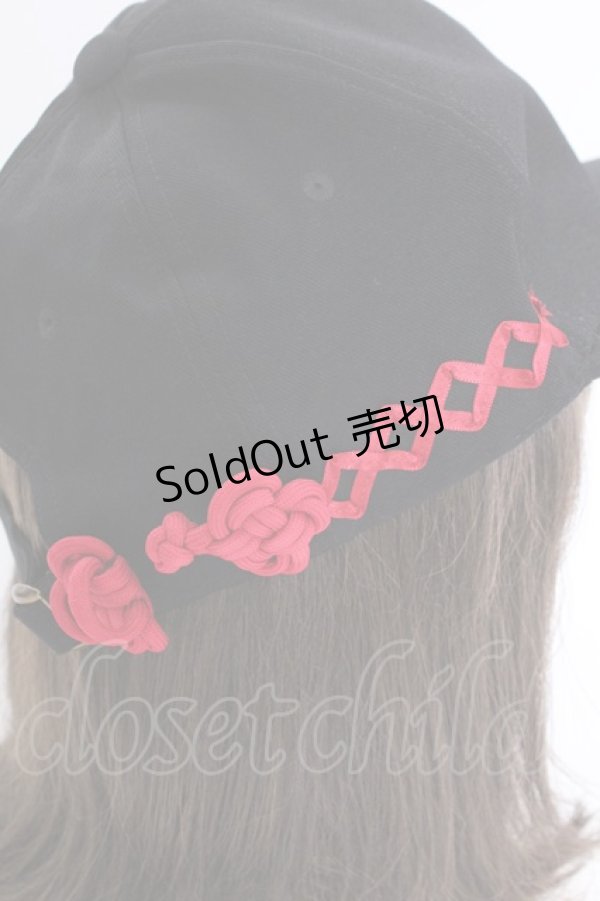 画像3: IRO+IRO / チャイナ可愛いユニセックス中華キャップ  黒Ｘ赤 T-25-09-12-028-LO-AC-SA-ZI (3)