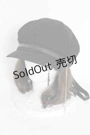 画像: IRO+IRO / 推し色リボンに付け替えて＊レースアップキャスケット  黒 T-25-09-12-029-LO-AC-SA-ZI