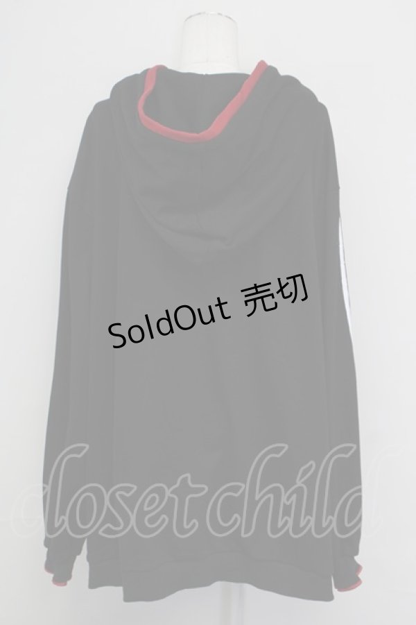 画像2: IRO+IRO / カジュアルＸチャイナユニセックス好パーカー  黒Ｘ赤 T-25-09-12-005-LO-TO-SA-ZI (2)